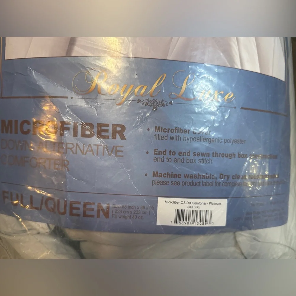 NWT Gray Microfiber Comforter Full/Queen 88” X 88”